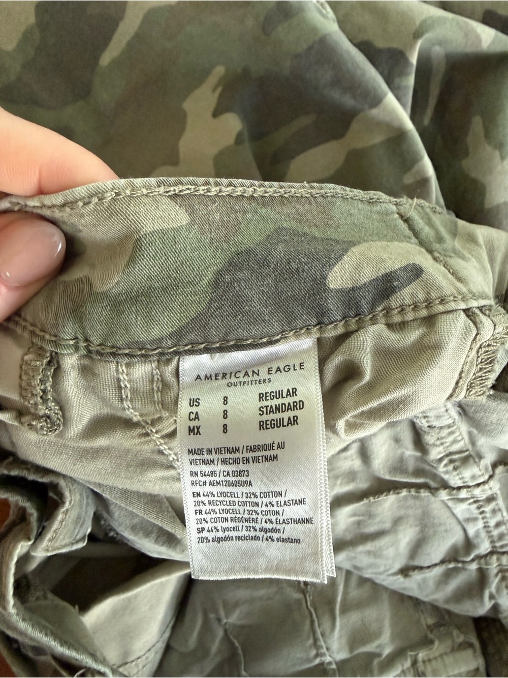 American Eagle Outfitters Women's Camo Ankle-Length Pants - Green/Gray - Picture 6 of 6